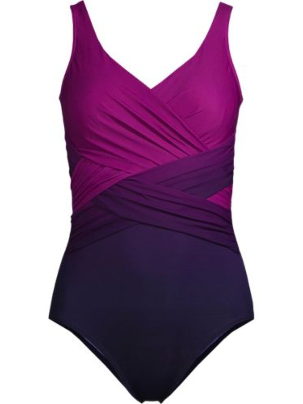 NWT NBW Lands' End Magenta to Lavender Ombre One-Piece 16w DD-cup